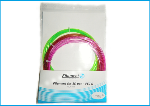 PET filament 1,75 mm, brown, green, purple