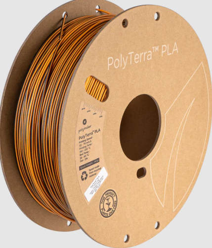 Polymaker dual PolyTerra Shadow Orange PLA filament 1,75 mm, orange-black, 1 kg 