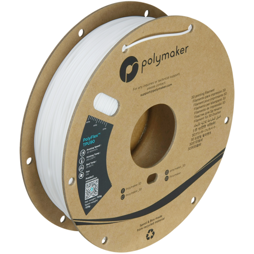 Polymaker PolyFlex TPU90 filament 1,75 mm, white 0,75 kg
