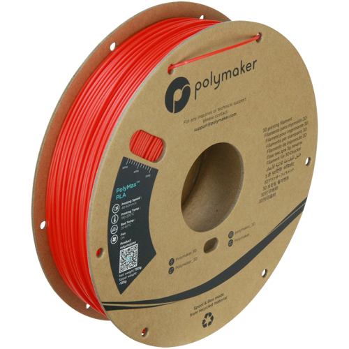 Polymaker PolyMax PLA filament 1,75 mm, red, spool 0,75 kg 