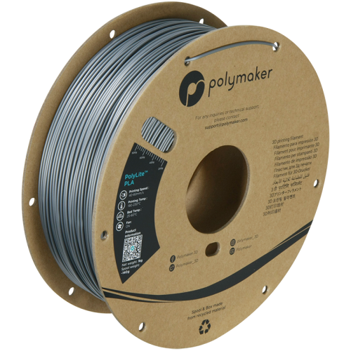 Polymaker PolyLite PLA filament 1,75 mm, steel grey, 1 kg