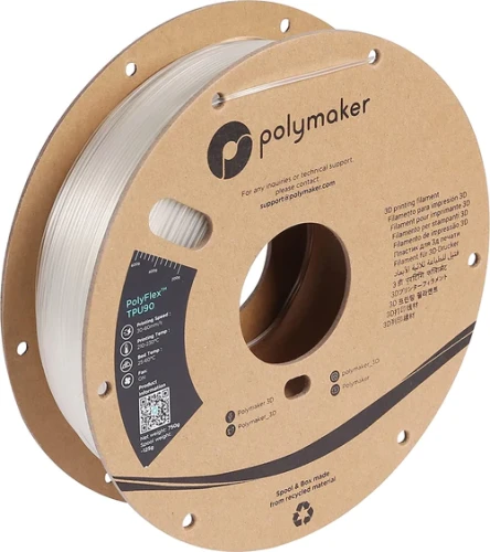 Polymaker PolyFlex TPU90 filament 1,75 mm, clear 0,75 kg