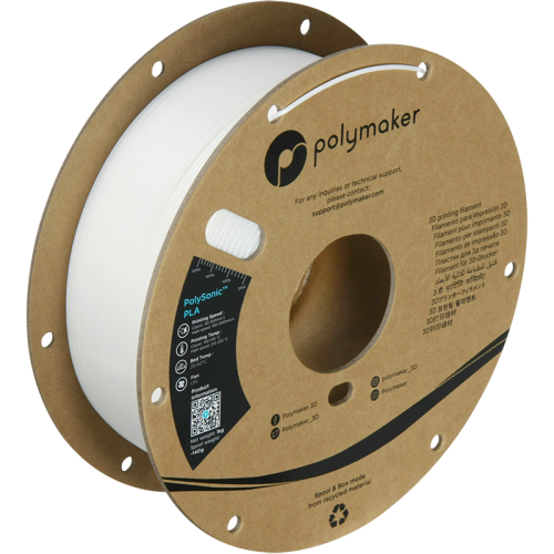 Polymaker PolySonic PLA - High Speed PLA  filament 1,75 mm white 1 kg  