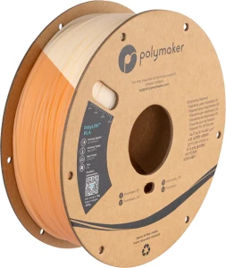 Polymaker PolyLite PLA filament 1,75 mm, which changes colour from natural to orange when under UV light or sunlight, 1kg