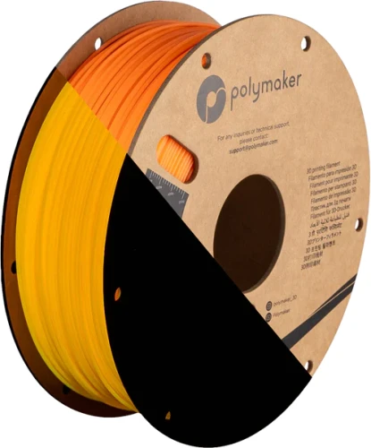 Polymaker PolyLite luminous orange PLA filament 1,75 mm, glowing in the dark, 1 kg