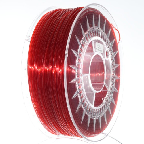 Devil Design PETG filament 1,75 mm, ruby red transparent, 1 kg 